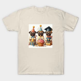 Pug Dog Party T-Shirt